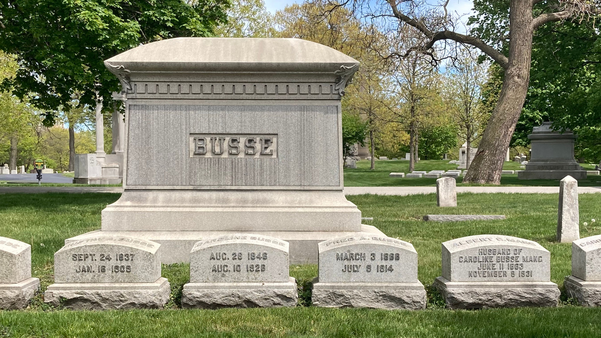 Restored monument at a historic cemetery
